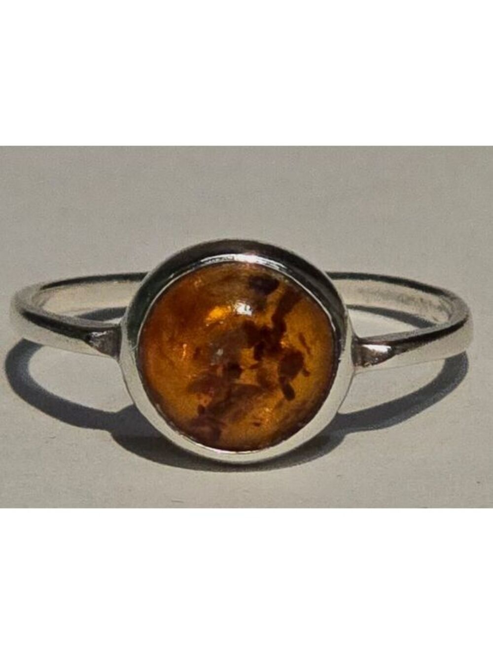 Sterling Amber Ring